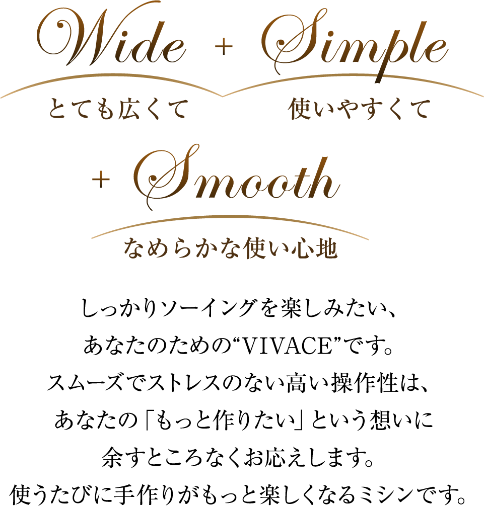 新型コンピュータミシン VIVACE（ヴィヴァーチェ）スペシャルページ